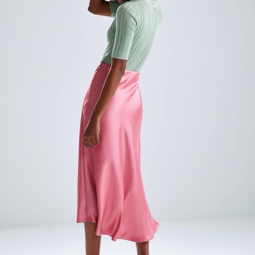 Zara Pink Satin Skirt